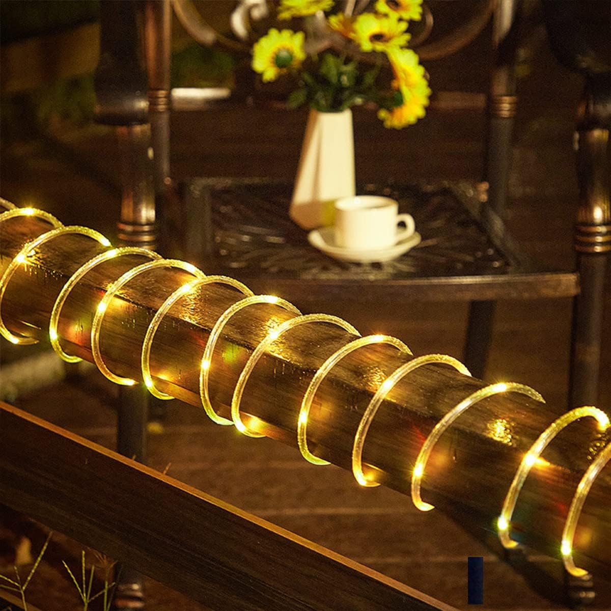 16.5 50 RUICHEN Solar Rope Lights Outdoor String Lights, Ft LED Tube Light Waterproof Copper Wire Fairy Lights