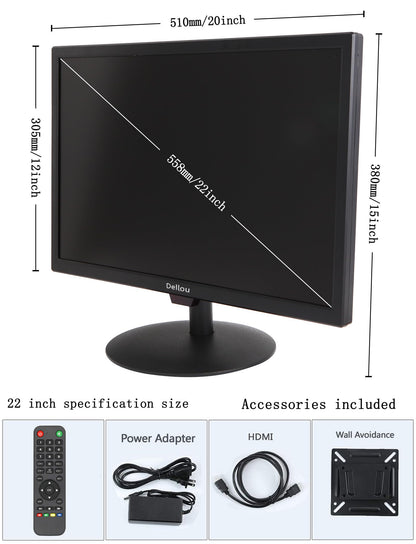 22inch Touch Screen Monitoring Surveillance LCD Display Security Camera Monitor CCTV Screen Multifunctional Interface HDMI, AV, BNC, VGA, USB, PC Input Computer Monitor 1920x1080 Full HD Resolution