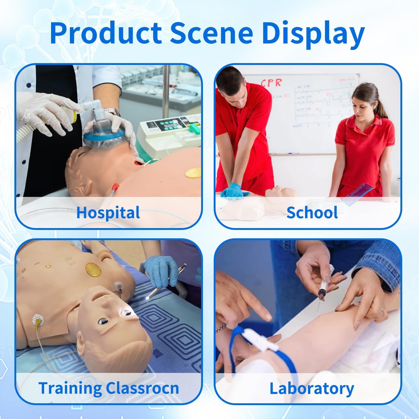 Medical Mannequin for Training, Female CPR Human Manikins Highly Simulated Patient Care Medical Manikin with 3 Muscle Module & Patient Gown & Urinary for Teaching Pratice (Famale)