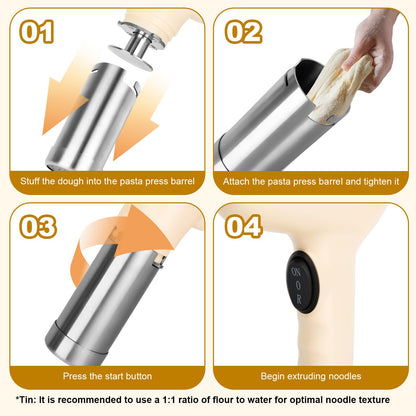 Electric Pasta Maker Machine Noodle Maker - Automatic Spaghetti Maker Pasta Roller Kitchenaid Attachment All-in-One Cordless Homemade Pasta Machine