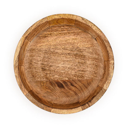 Kaizen Casa Fruit Bowl Mango Wood Rustic Fruit Bowls for Farmhouse Décor, Fruit Bowl for Kitchen Counter (10" x 10" x 2.5")
