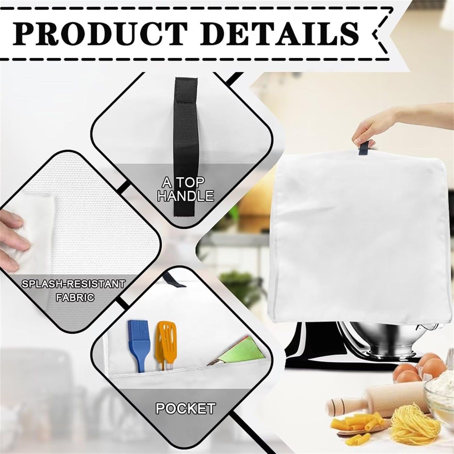 Dragonfly Stand Mixer Cover for Kitchen Aid Mixers, Accessories with Pockets, Suitable for Kitchen Mixer Cover