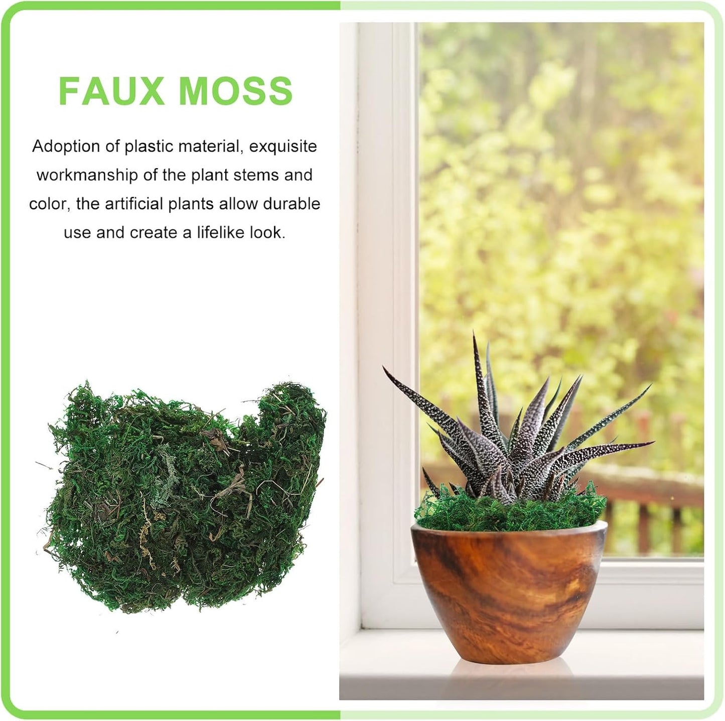 Garneck Artificial Moss Lichen - Simulation Fake Moss for DIY Green Decorative Potted Plants, 20g