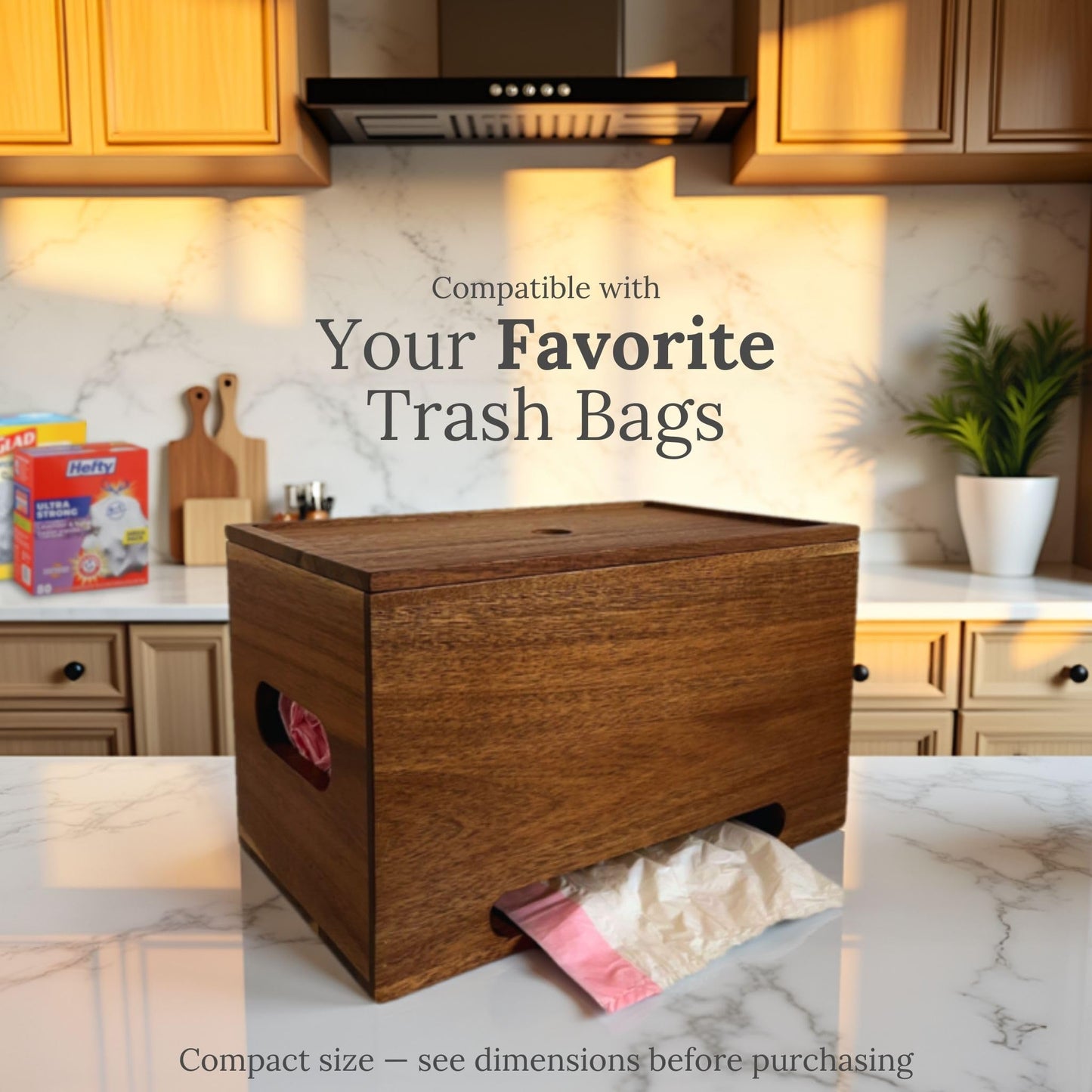 CalmeVie Trash Bag Holder Dispenser – 13-Gallon Storage for Under Sink, Kitchen, and Laundry Room with Wall Mount Option