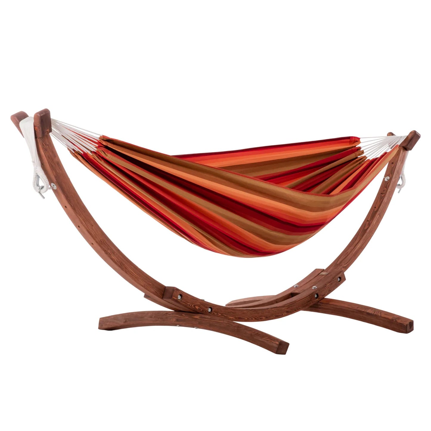 Vivere Fade and Weather-Resitant Brazilian Hammock with Solid Pine Arc Stand - 450 lb Weight Capacity