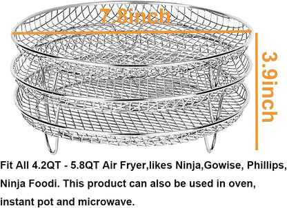 Air Fryer Racks for Gowise USA Airfryer, Ninja AirFryer Accessories, Fit 4.2QT - 5.8QT Air Fryer, Oven, Pressure Cooker