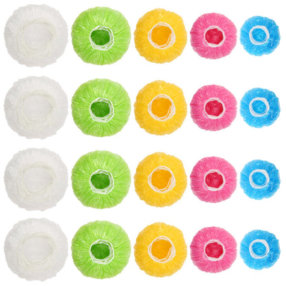 90Pcs Reusable Elastic Food Bowl Storage Covers, Sublaga Bowl Covers, Variety of 5 Translucent Stretchable Sizes and Colorful Dish Plate Covers, Alternative to foil, Plastic Wrap,BPA Free