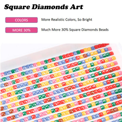YALKIN Square 5D Diamond Painting Kits for Adults, Froest Large Diamond Art Kits Full Drill Diamond Painting Kit for Adult Beginners, DIY Crystal Picture Art for Home Wall Decor 40x70CM/15.8x27.6in