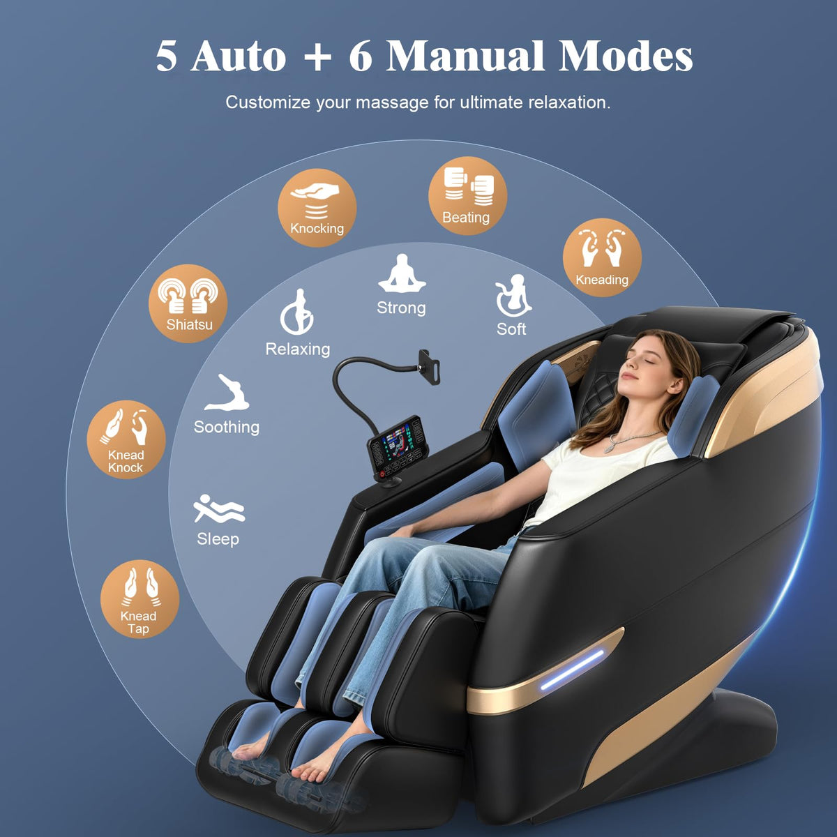 YONISEE 4D Massage Chair Full Body, 2026 Zero Gravity SL-Track Shiatsu Massage Recliner with Body Scan, AI Control, Heating, Airbags, Foot Rollers, Bluetooth Speaker, Led Light for Home and Office