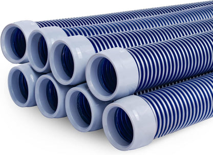 POOLWHALE Professional Swimming Pool Vacuum Cleaner Hose - 1.5” | 8-Piece Extension Kit for All Major Cleaners
