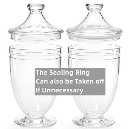 Hacaroa 2 Pack Acrylic Apothecary Jars with Airtight Lids, 46 Oz Clear Plastic Candy Cookie Jars for Candy Buffet, Decorative Bathroom Canister Container for Bath Salt, Vanity, Party, Wedding