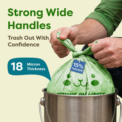 2.6 Gallon Compostable Trash Bags (100 Count) — Thick 0.7 Mil Small Compost Bin Liners — Leak-Resistant Plant-Based Food Scrap Bags for Countertop Kitchen Compost Pails — ASTM D6400 BPI Certified