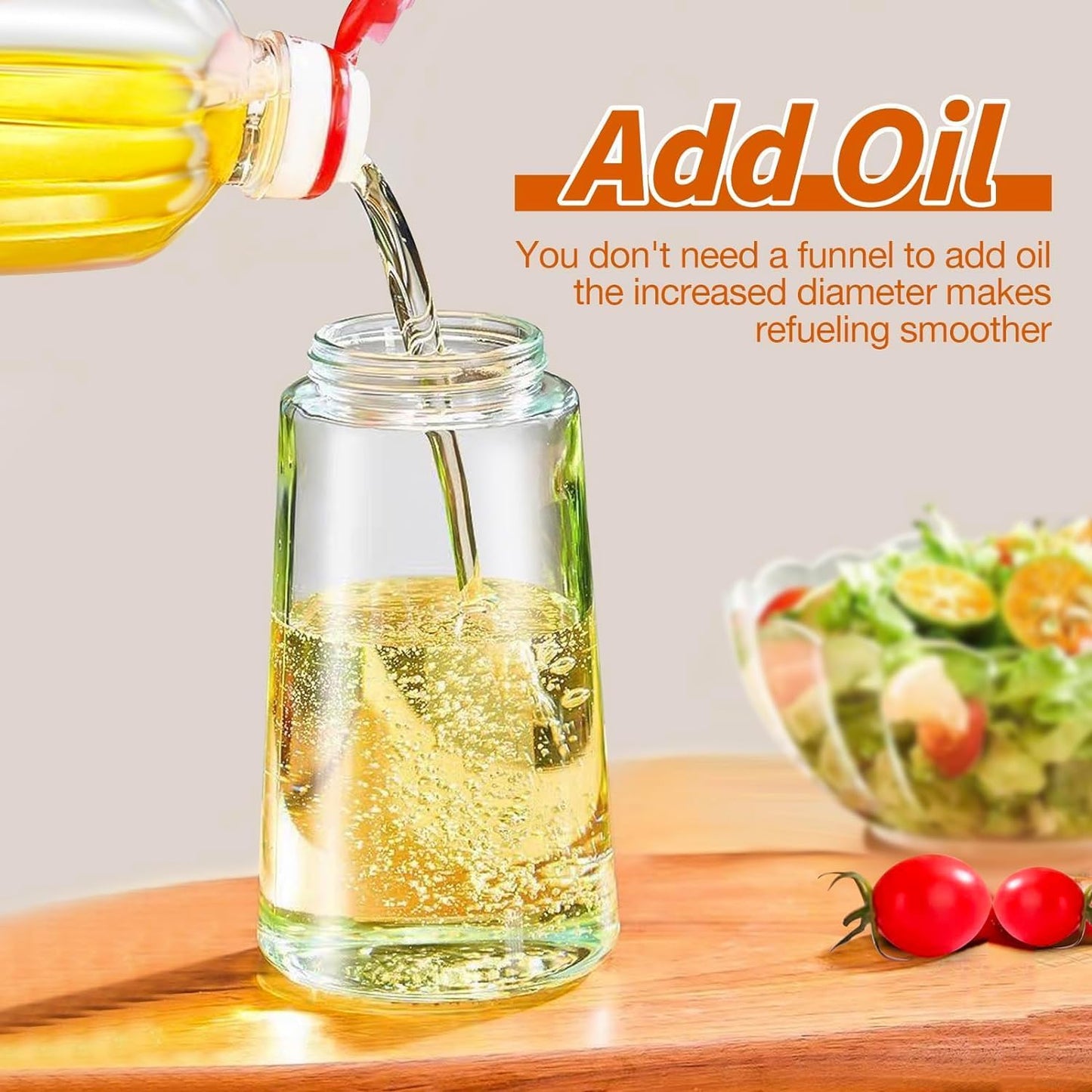 Premium 2-in-1 Oil Sprayer & Dispenser Bottle for Kitchen, 600ml Glass Olive Oil Mister (Green)