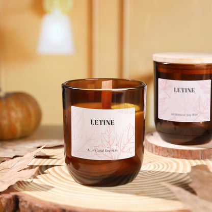 LETINE 12PCS 8oz Amber Glass Candle Jars with Lids - Premium Candle Making Kit, Airtight Candle Vessels with Lids for Crafts, Storage & Gifts, Ideal for Wedding Favors, DIY Candle Business & Home Use