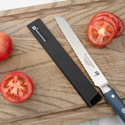 Restaurantware-Sensei 10 x 1.5 Inch Knife Sleeve, 1 Knife Protector - Fits Bread Knife, Felt Lining, Black Plastic Knife Blade Guard, Durable, Cut-Proof