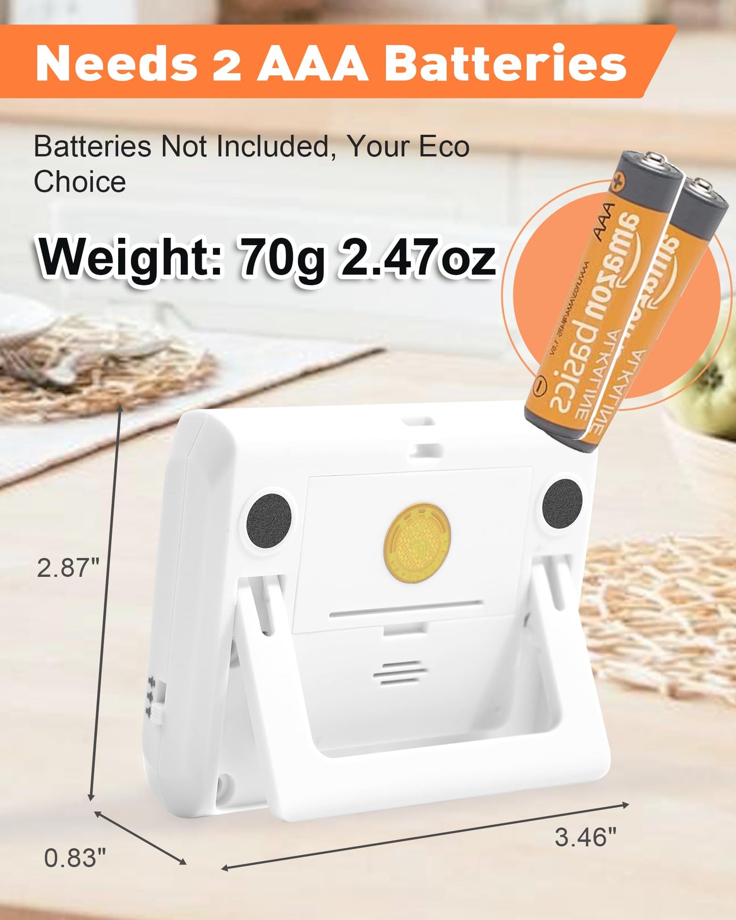 TPNEG Digital Kitchen Timer: 5-Channel Magnetic Digital Clock Timer with Count Up/Down, Alarm, and Replaceable 3A Battery - Ideal for Cooking Pasta and More, Food Timer for Seniors