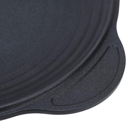 Korean BBQ Grill, Cast Iron Round Non Stick Grill Plate for Induction Cooktop and Stove