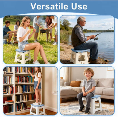 Todetana 9 Inches) Folding Step Stool for Kids, Collapsible Step Stool for Family Use, Non Slipping Portable Travel