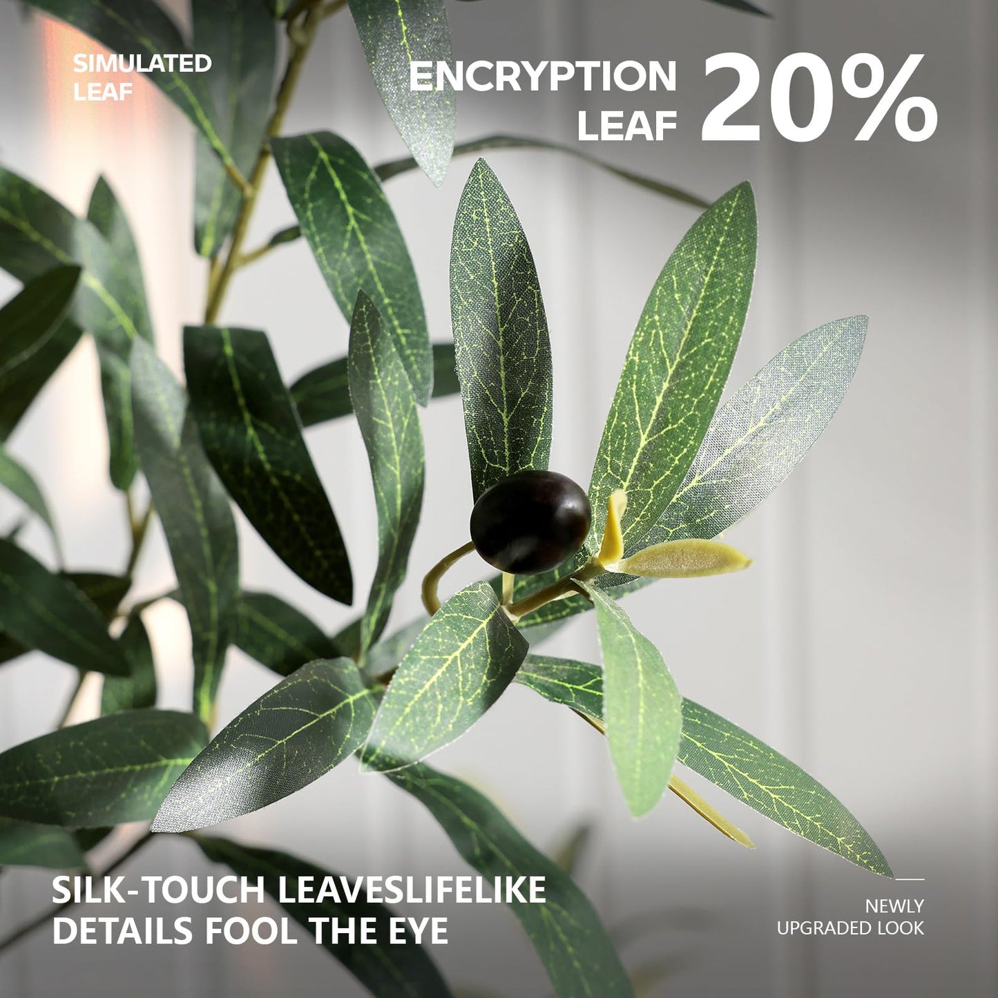 VeriNatural Olive Trees Artificial Indoor, 8FT Tall Faux Olive Tree with Round White Planter, UV Resistant Outdoor Large Fake Olive Plants for Modern Home Decor Living Room Office