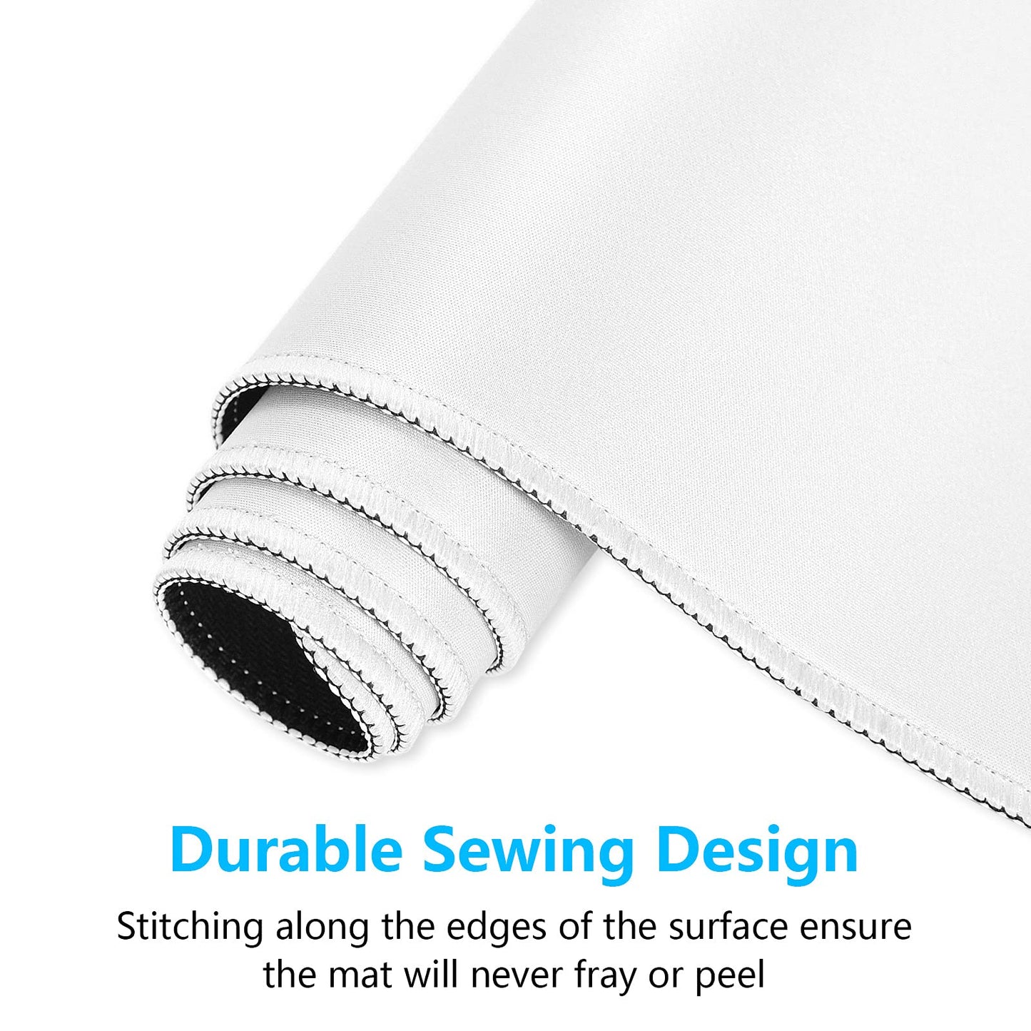 Dapesuom Large Gaming Mouse Pad, Extended Mouse Mat with Stitched Edges, Full Size Keyboard Pad with Non-Slip Base, Big XXL Computer Desk Mats for Gamer, Laptop, Office, 31.5 x 15.7in, Ivory White