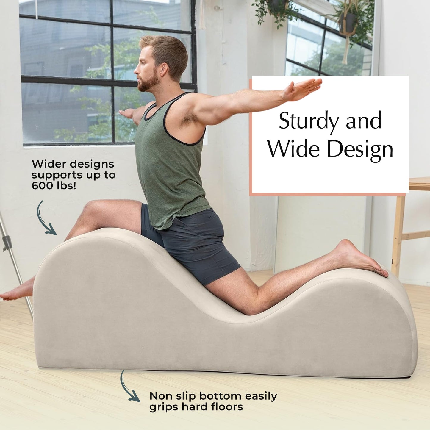 Avana Luvu Lounger - Chaise Lounge Chair for Yoga, Exercise, Massage - High Density Foam - Made in The USA - Black