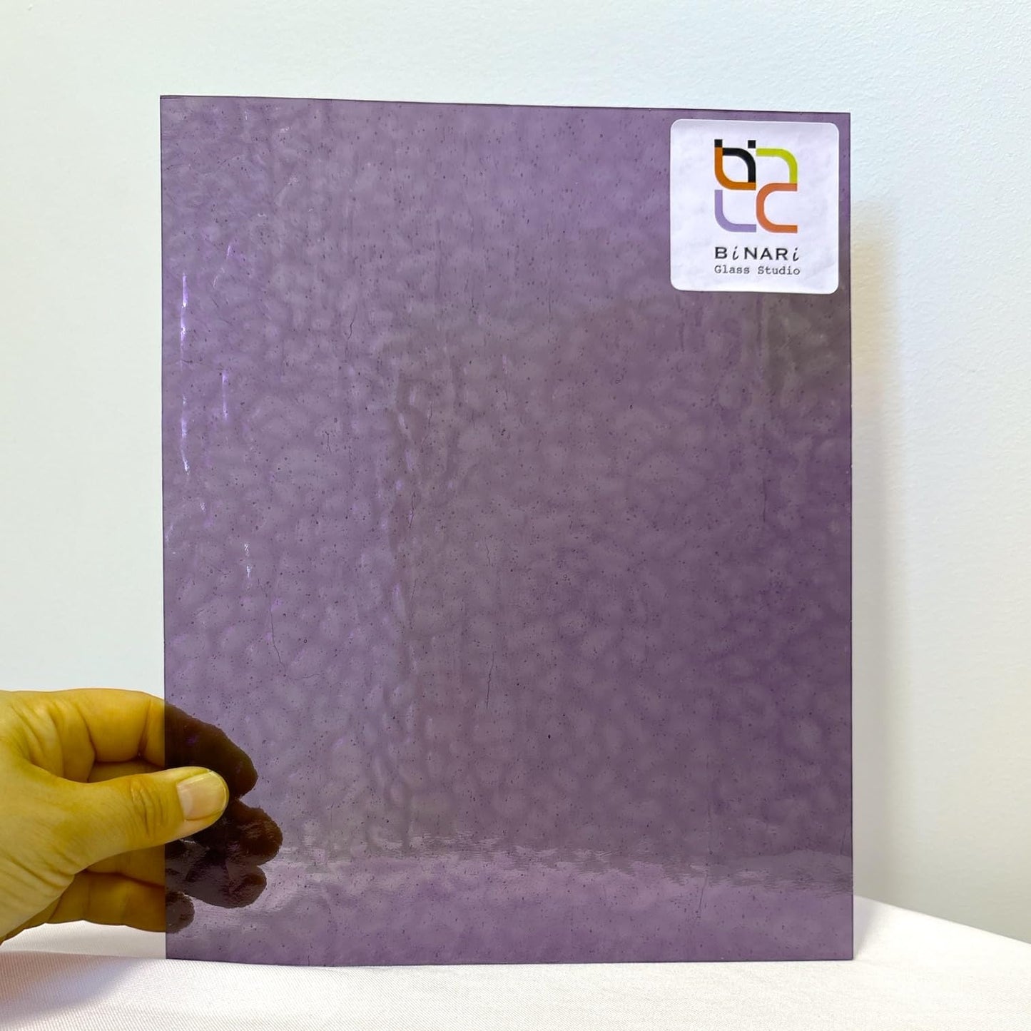 8 x 6 in Lavender English Muffle Wissmach Stained Glass Sheet – Artist-Selected and Handcrafted American Glass for Mosaic, Suncatchers & Inspired DIY Creations | Curated by BiNARi Glass Studio