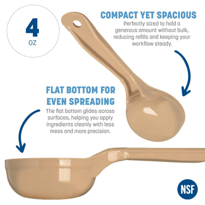 Carlisle FoodService Products Short Handle Portion Control Spoon 4 Ounces Beige