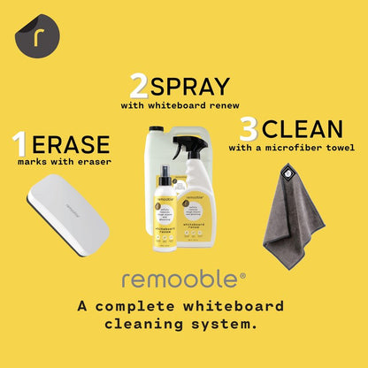 Remooble Microfiber Cleaning Cloth, Streak Free Whiteboard Cleaning Rags, Dry Erase Microfiber Towels, Pack of 12, Size 10 x 10 inch (25 x 25cm)