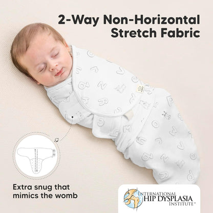 Skiennix 3-Pack Organic Baby Swaddle Sleep Sacks - Soft & Snug Newborn Swaddles for Infants 0-3 Months | ABC Land Cloud Design