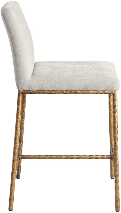 Meridian Furniture Reeves Cream Chenille Upholstered Counter Stool (Set of 2)