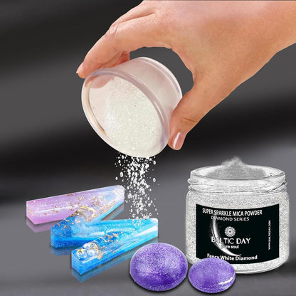 BALTIC DAY Diamond Dust – 6 Color Luxury Glitter Set for Epoxy Resin – Ultra Sparkle Mica Powder for Crafts, Tumblers, Jewelry & Art – Brilliant Crystal Shimmer Pigments