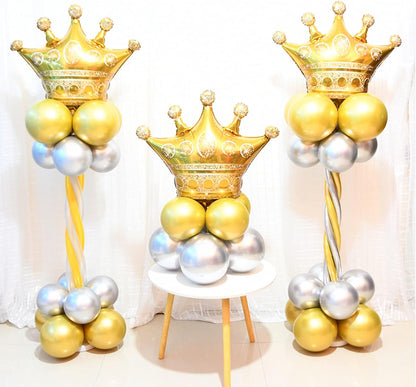 NpeyBeicuelq 4Pcs Gold Crown Foil Balloons, Wedding Bridal Shower Engagement Party Supplies