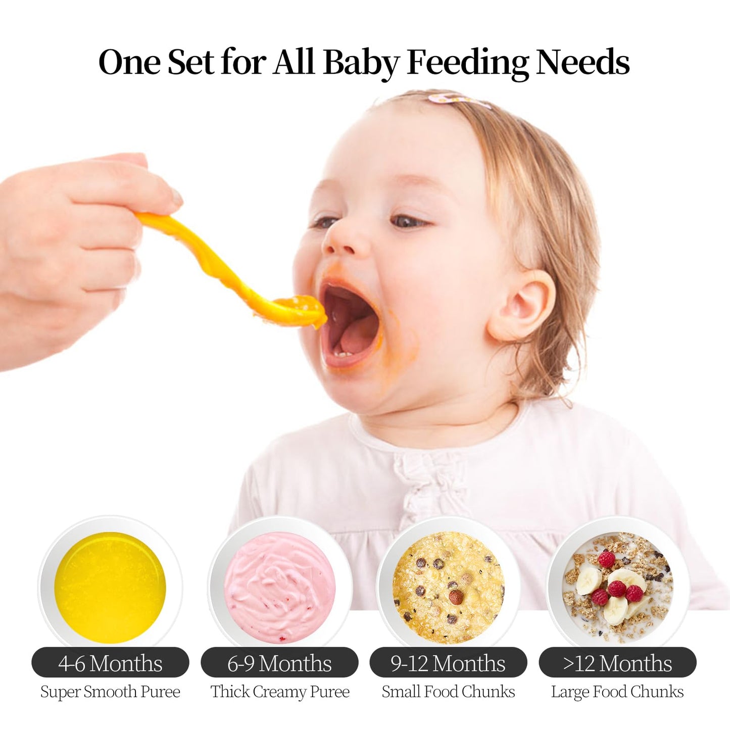 Plodon Baby Food Maker Mini Cute and Small Food Processor Puree Blender Grinder Chopper 300ml Cup Glass Bowl with 8 Blade Electric (Spaceman-Blue)