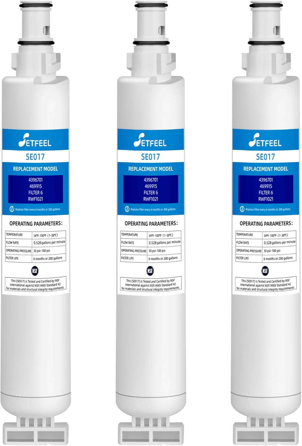 4396701 9915 Water Filter Replacement for EDR6D1-4396701, Compatible with Kenmore 3-Pack