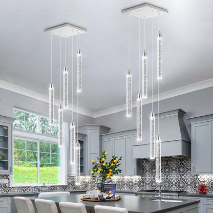 dolria Modern Crystal Pendant Lights for Kitchen Island Mini Chandelier LED Dimmable Ceiling Handing Lighting for Dining Room Corridor 2700K 6000K