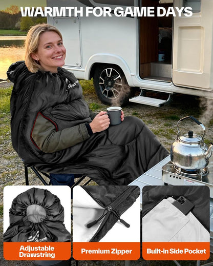 Sportneer Wearable Sleeping Bag for Adults & Kids – Walkable with Arm Zippers, 4 Season Lightweight Portable, Compact for Camping, Hiking, Backpacking, Travel & Outdoor Events
