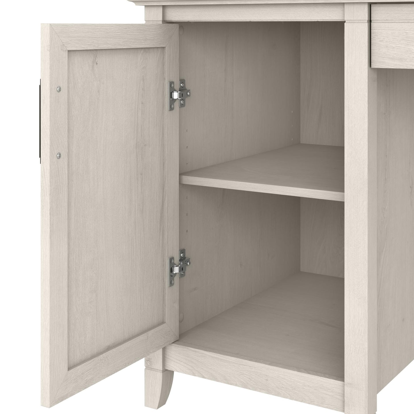 Bush Home Key West Computer Desk with Storage | Farmhouse PC Table for Home Office in Linen White Oak | 54W x 24D