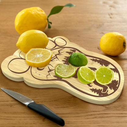 Unique Bigfoot Gifts - Sasquatch Charcuterie Board 12.6" X 7.6" Footprint Cheese Board & Serving Tray for Party Gifts