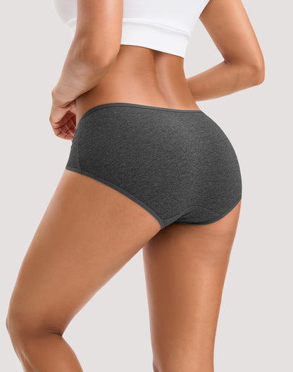 INNERSY Womens Underwear Cotton Hipster Panties Regular & Plus Size 6-Pack(Medium,Dark Vintage)