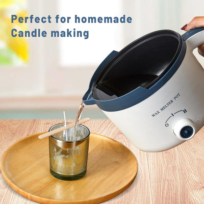 KQU Wax Melting Pot with Thermometer, Electric Wax Melter for Candle Making with Spout, Small Double Boiler Pot Set for Beginner Adults