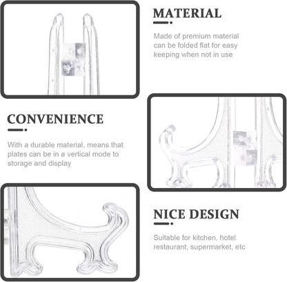 12pcs Clear Acrylic Easel Stands for Desk, Monitor, Book, Picture Frame, Novel Display, Plate Display Bracket