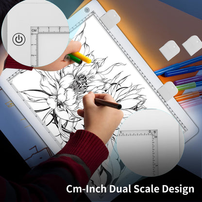 A3 LED Light Box for Tracing, elice Artist Drawing Lightbox Light Table Light Pad Light Copy Board, Up to 8000 Lux Super Bright Lightpad for Cricut Weeding Vinyl, Diamond Painting, Sketching (White)