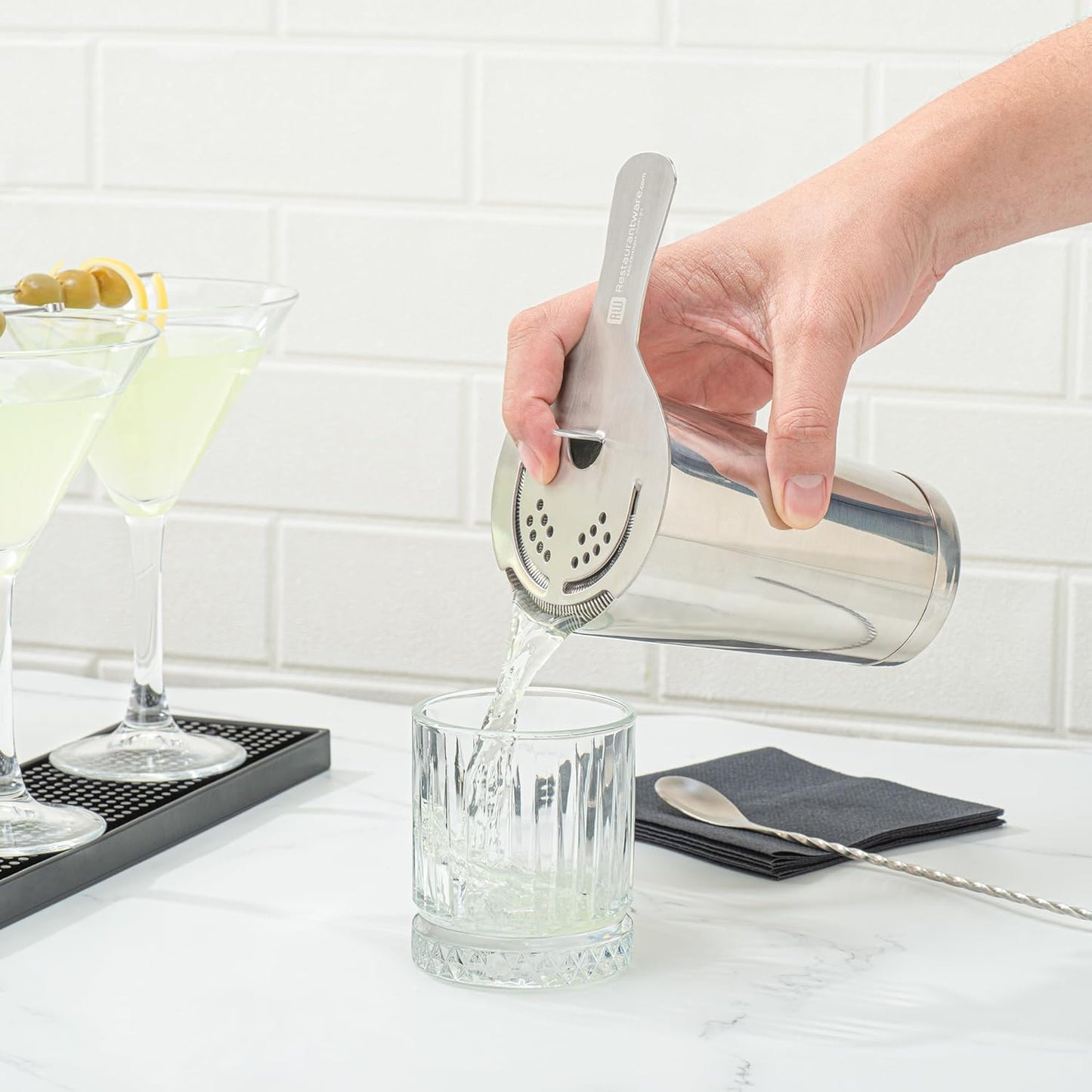 Restaurantware Bar Lux 16 Ounce Boston Shaker, Metal Cocktail Shaker, No Leak Stainless Steel Mixer