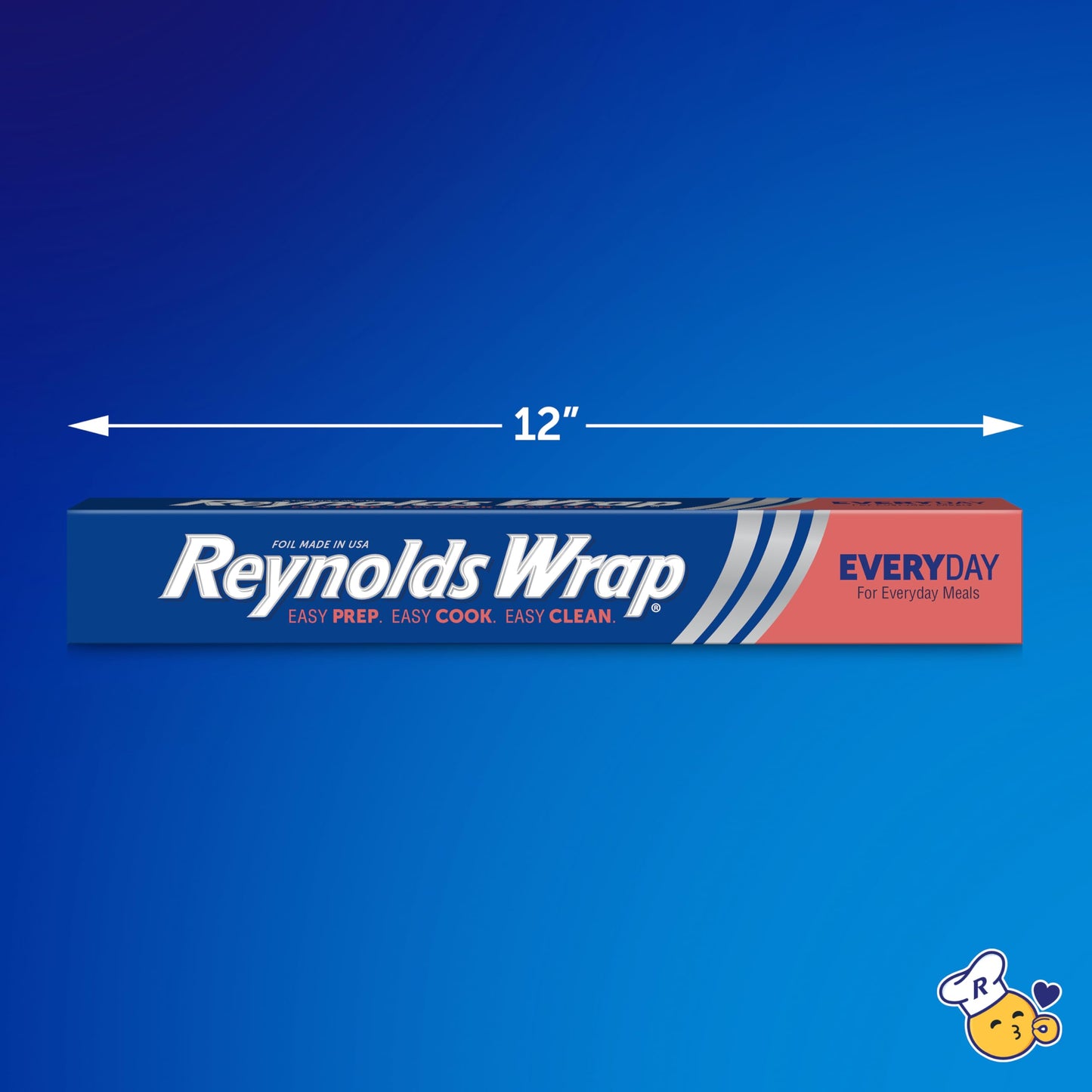 Reynolds Wrap Everyday Strength Aluminum Foil Roll, Freezer and Grill Safe, Great for Foil Packets and Home Cooking, 12 Inches Wide, 200 Total Sq. Ft.