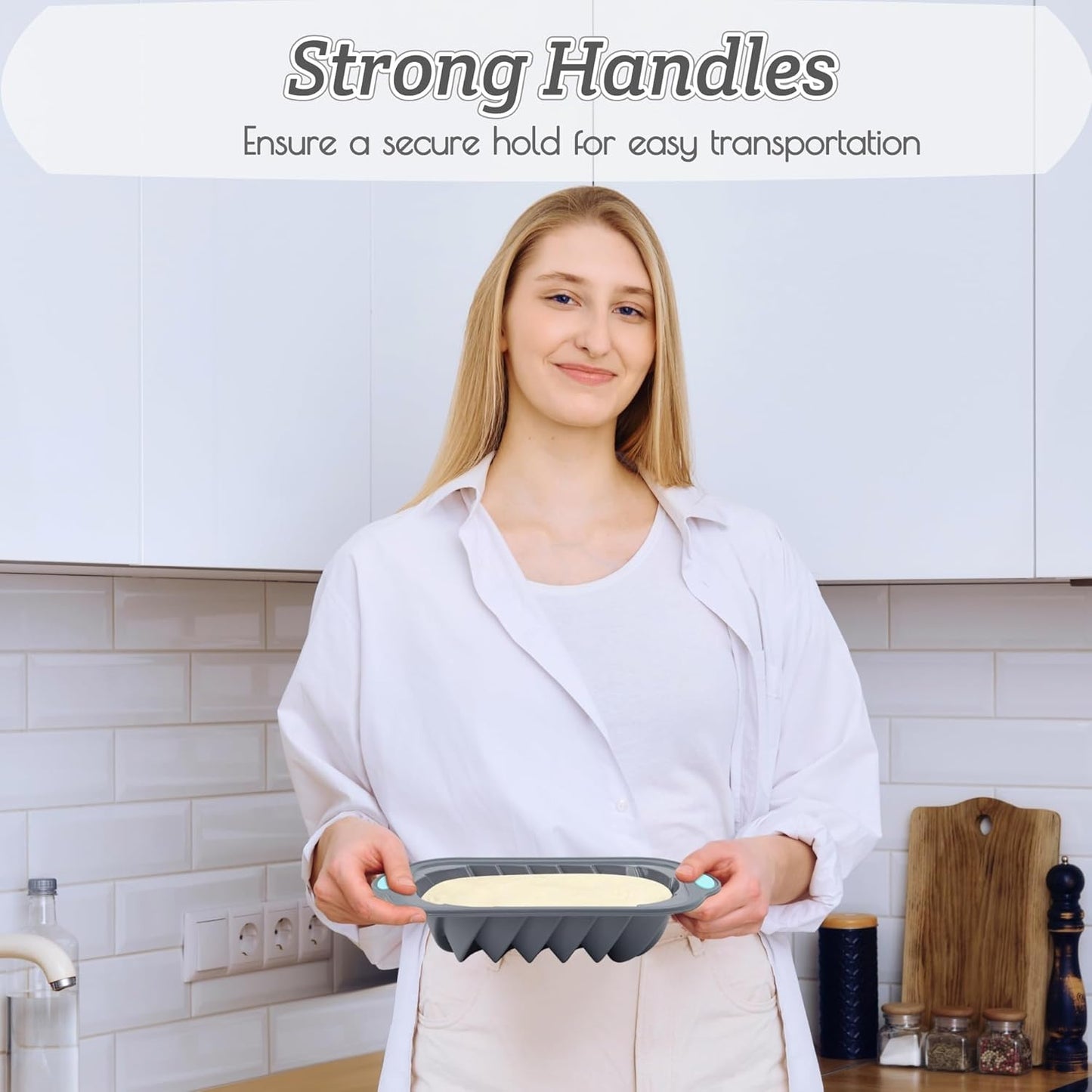 Silicone Bread Loaf Pan, Non-Stick Food Grade Baking Mold with Metal Reinforced Frame for Strength