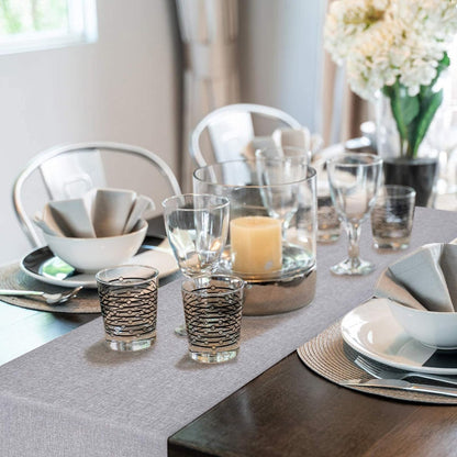 Grey Burlap Table Runners 2 Packs, 14"x72" Rustic Farmhouse Decor for Dining, Wedding, and Coffee Tables