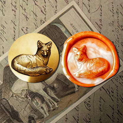 Mceal Wax Seal Stamp Head, 3D Embossed Relief for DIY Crafts, Wedding Invitations, Gift Wrapping,Animal Pet & Beasts Collection Fox