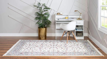 Unique Loom Narenj Collection Area Rug - Leeds (10' x 13' Rectangle, Ivory/ Blue)