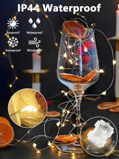 120LED 40FT 1 Pack 8 Fairy Lights Battery Operated with Remote, Twinkle Lights Waterproof for Outdoor & Indoor, Modes