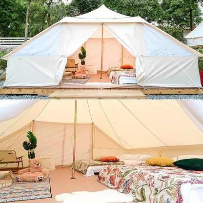 Dream House Large Spacious Outdoor Waterproof Cotton Canvas 4 Season Camping Tent for 10 Persons